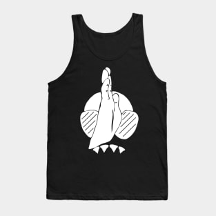 White hand signal for shark, scuba diver design Tank Top